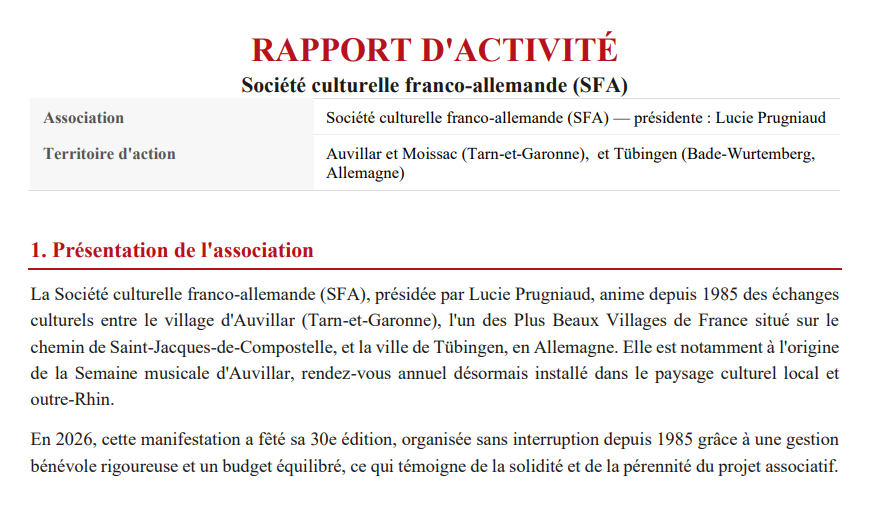 Rapport d&rsquo;activité 2026